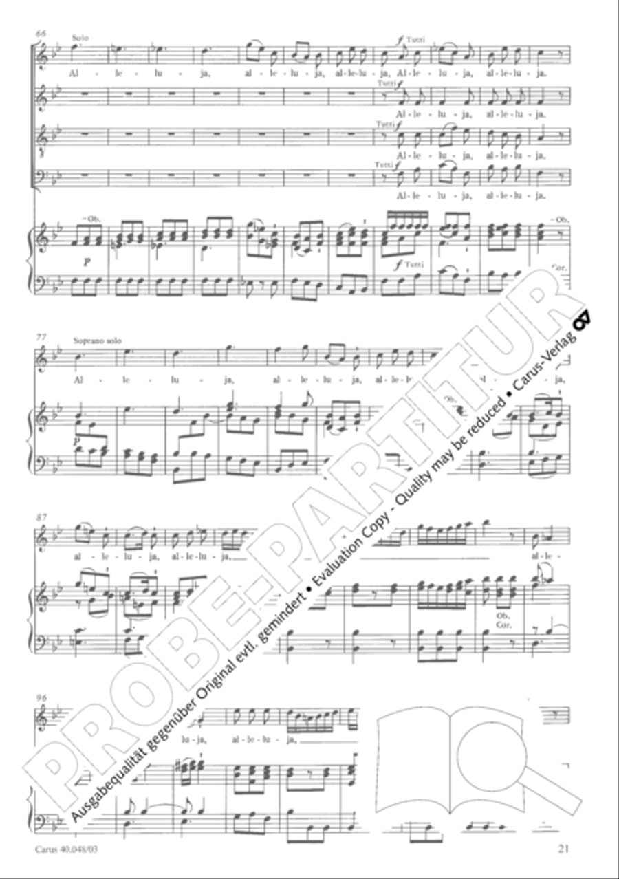 Regina coeli in B-Flat Major, K. 127 4-Part scores gallery preview page 26