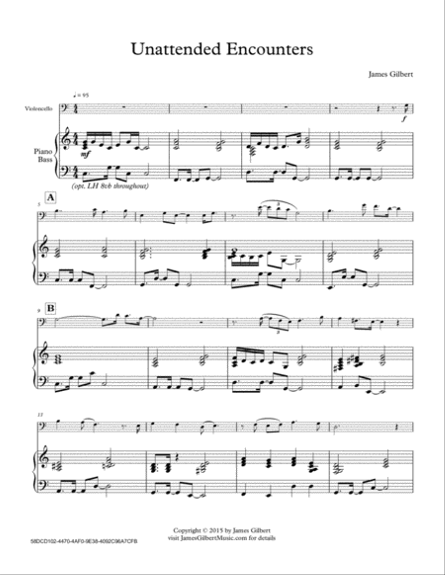 Unattended Encounters Piano scores gallery preview page 1