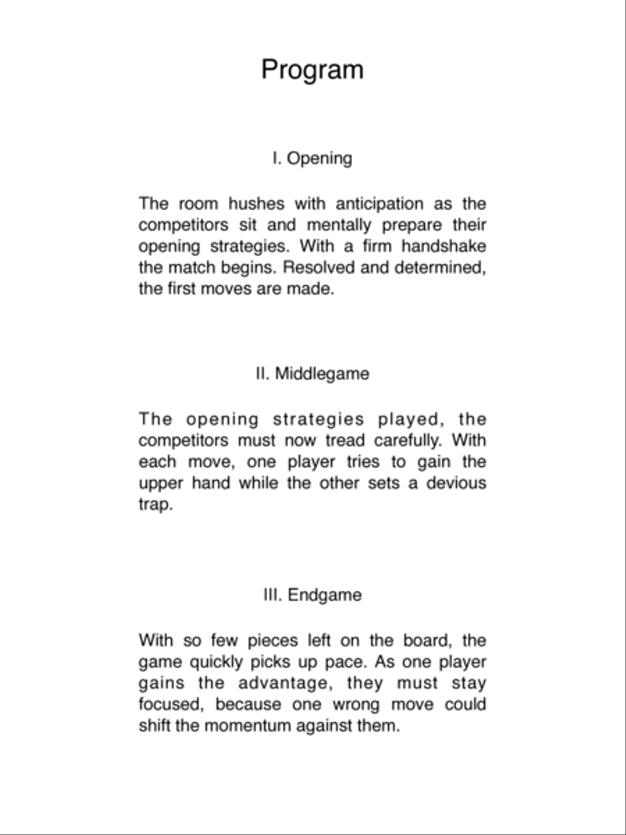 A game of chess Piano Solo scores gallery preview page 3