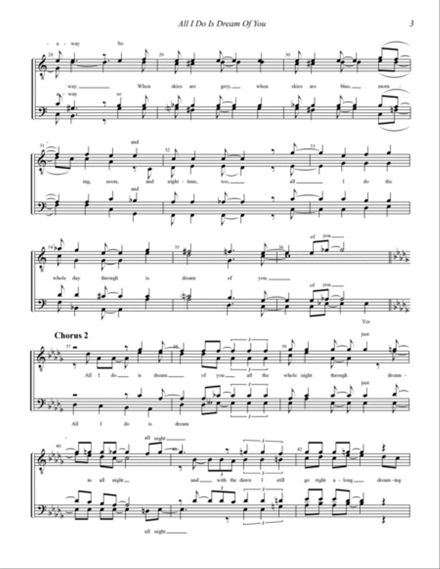 All I Do Is Dream Of You TTBB scores gallery preview page 3