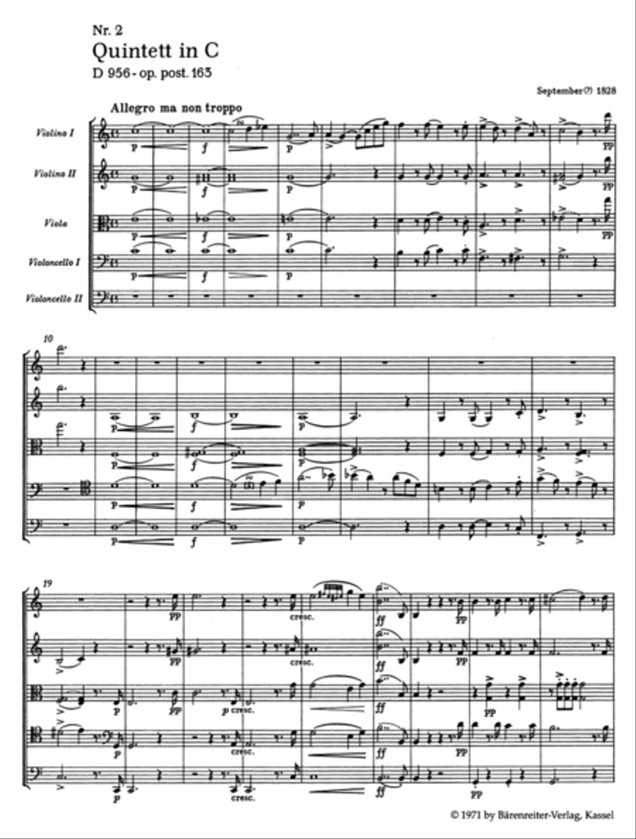 String Quintet in C major, op. post.163 D 956 String Quintet scores gallery preview page 2