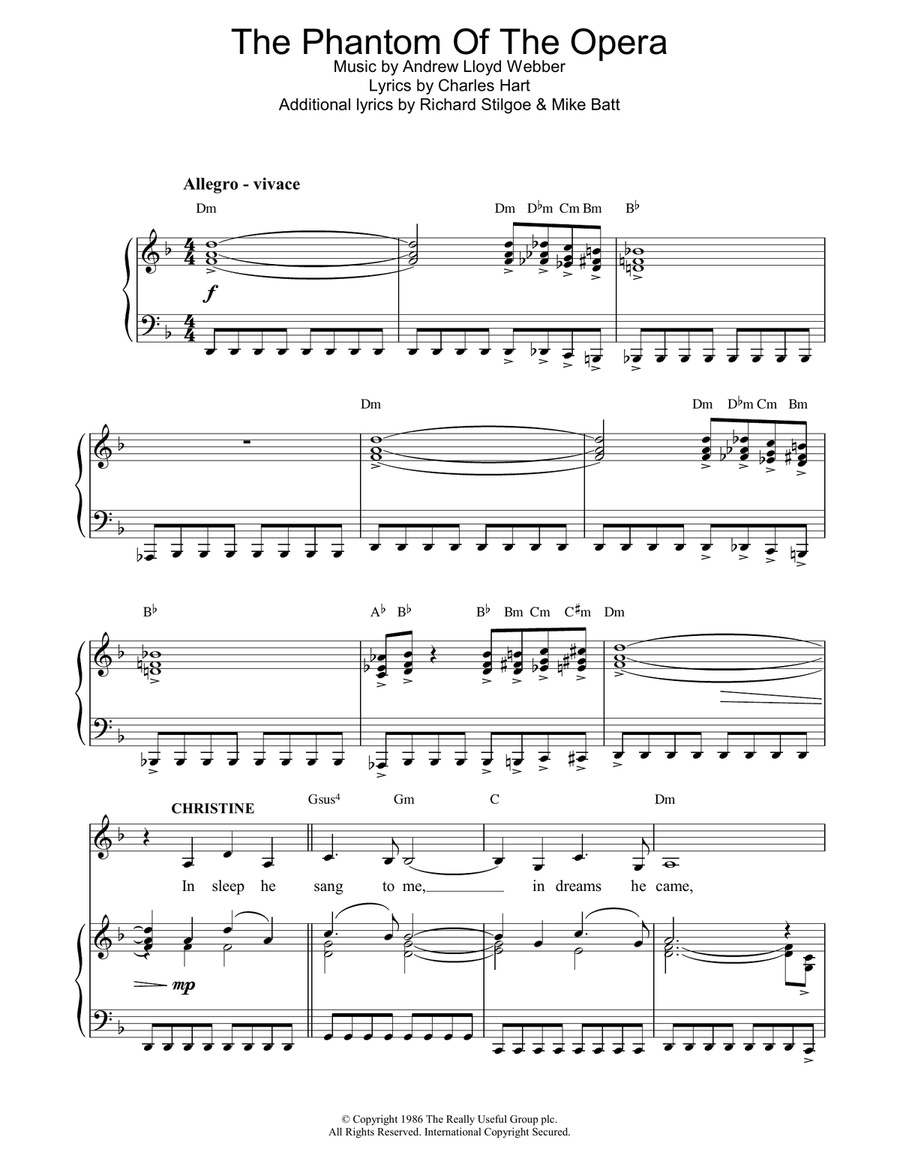 The Phantom Of The Opera Guitar scores gallery preview page 1