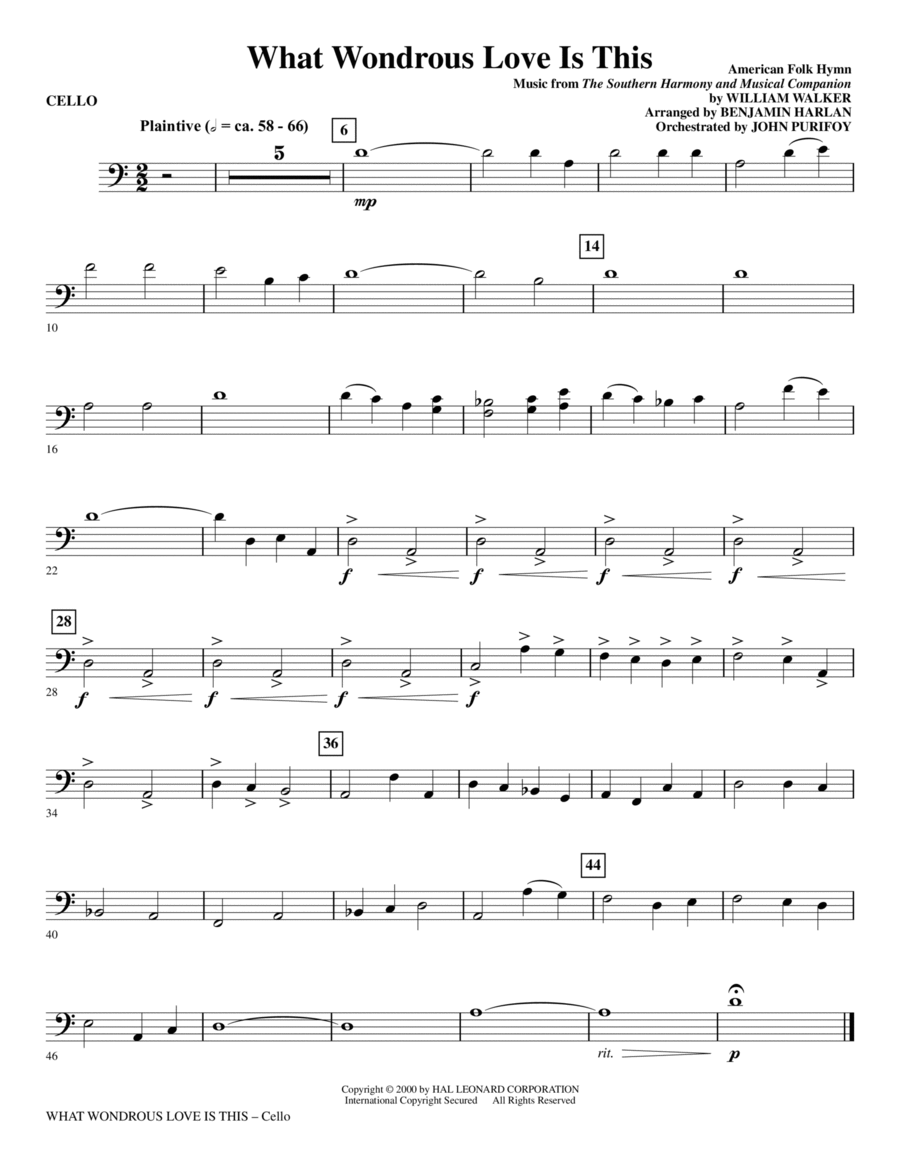 What Wondrous Love Is This (see Bonustrax 00102360) - Cello Choir scores gallery preview page 1
