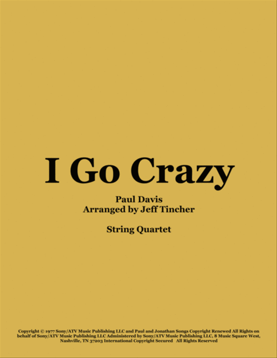 I Go Crazy String Quartet scores gallery preview page 1