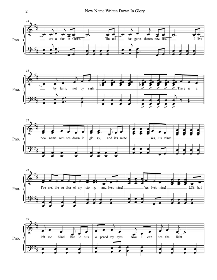 New Name Written Down In Glory Voice scores gallery preview page 2