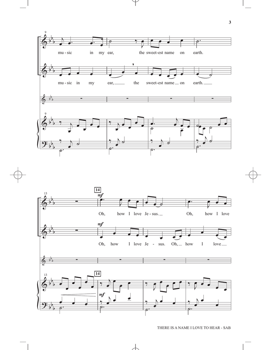 There Is A Name I Love To Hear (Oh, How I Love Jesus) 3-Part - Digital Sheet Music page 2