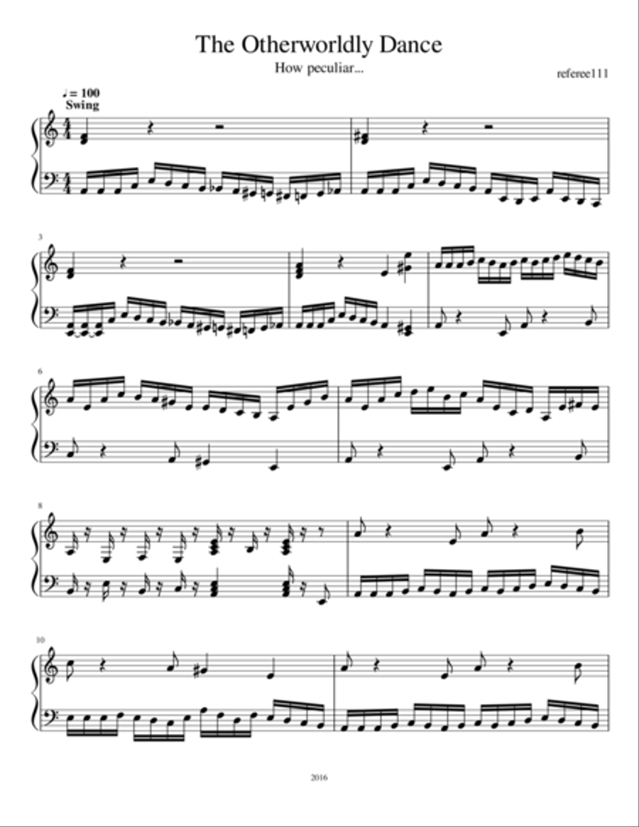 The Otherworldly Dance Piano Solo scores gallery preview page 1