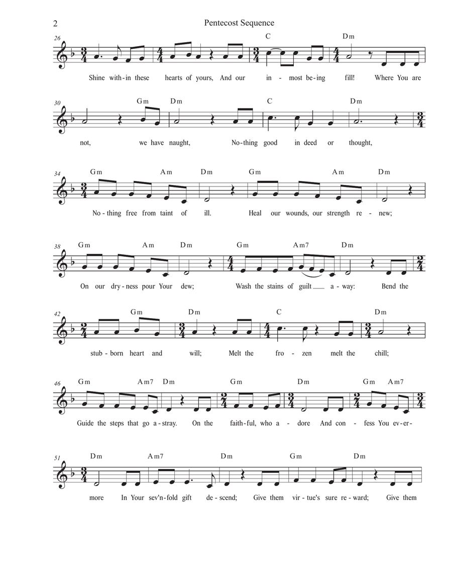Pentecost Sequence (Vocal solo - Low Key) A Cappella scores gallery preview page 2