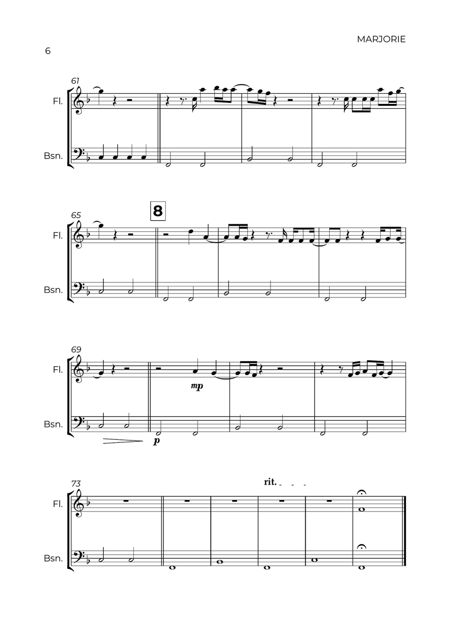 Marjorie Woodwind Duet scores gallery preview page 6
