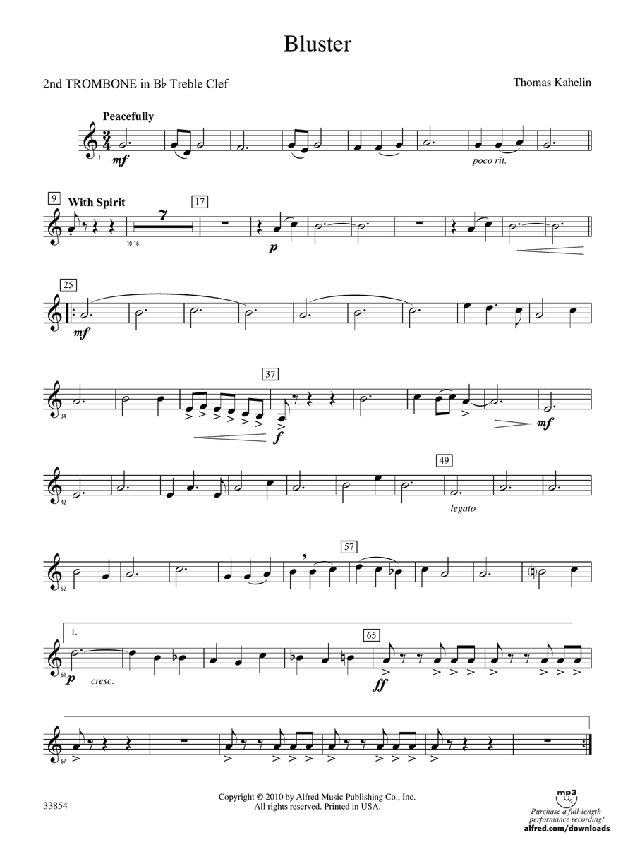 Bluster: (World Part) 2nd B-flat Trombone T.C.