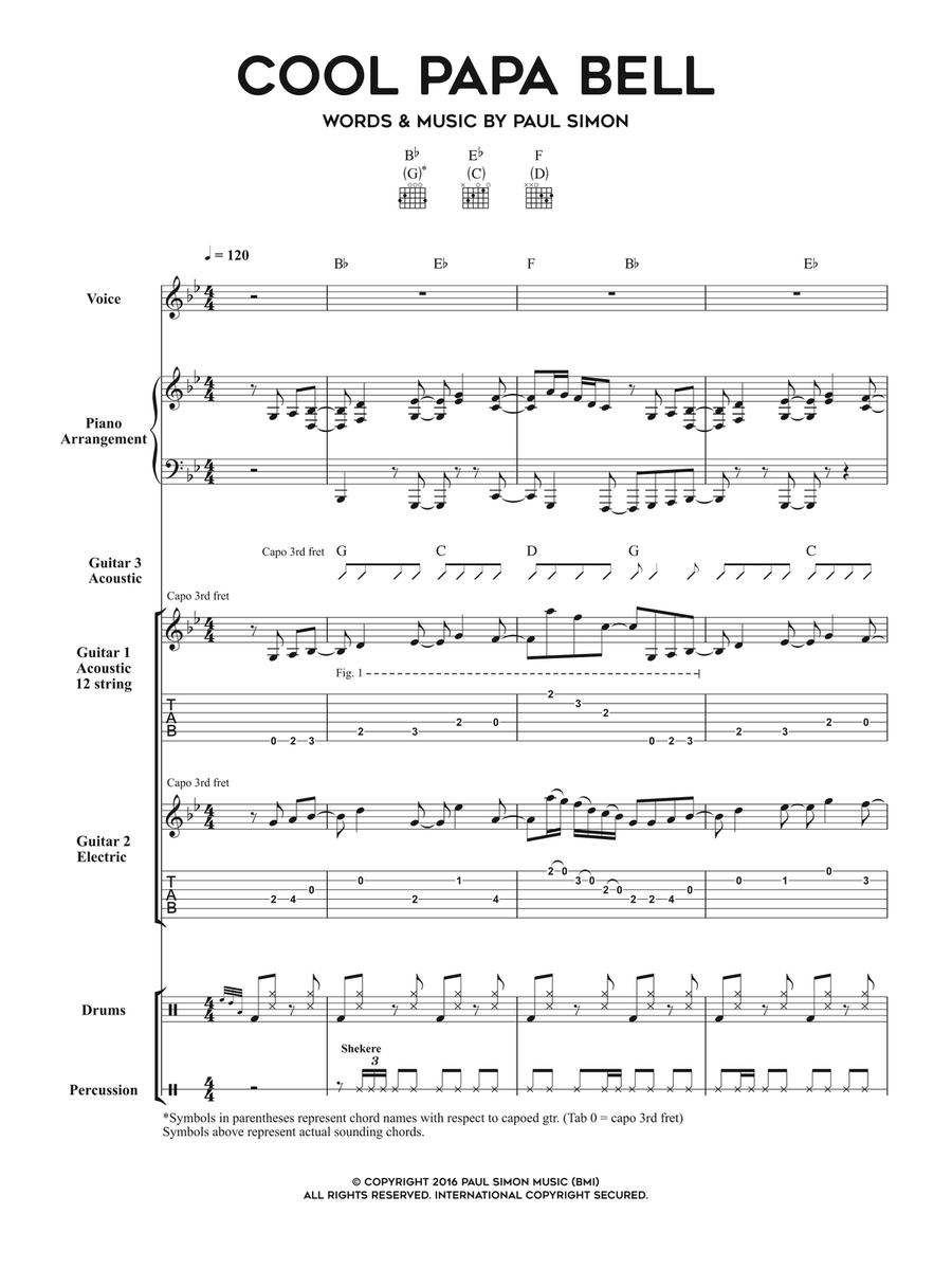 Cool Papa Bell Cool Papa Bell Piano, Vocal scores gallery preview page 1
