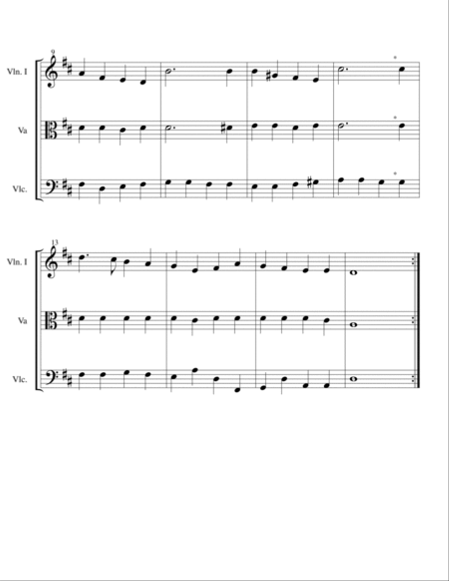Hymns for String Trio Book II - violin, viola, cello String Trio scores gallery preview page 4