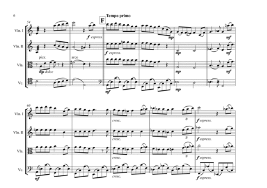 One Summer's Day String Quartet scores gallery preview page 6