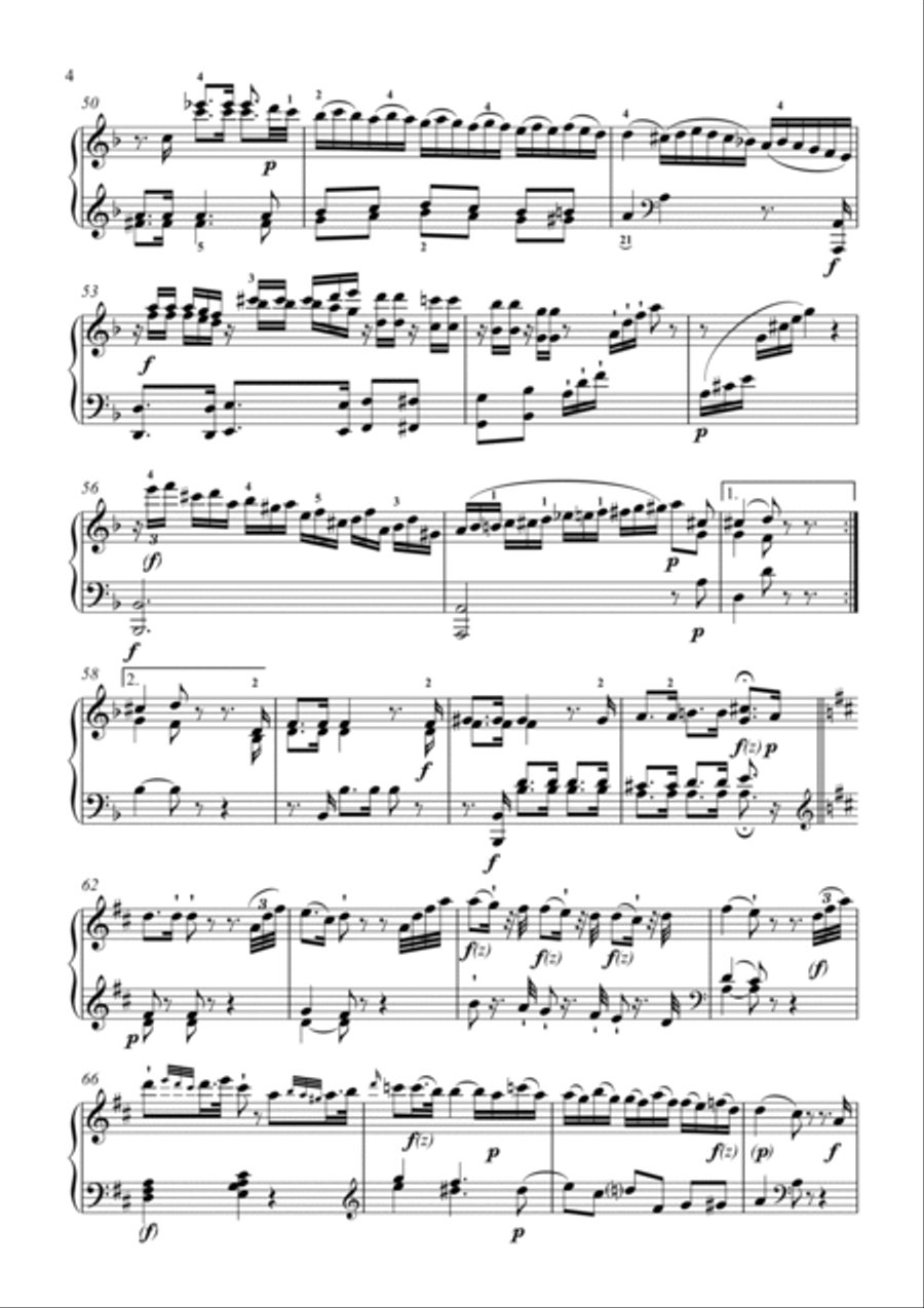 Haydn-Piano Sonata in D major,Hob.XVI.42(Piano solo) Small Ensemble scores gallery preview page 5