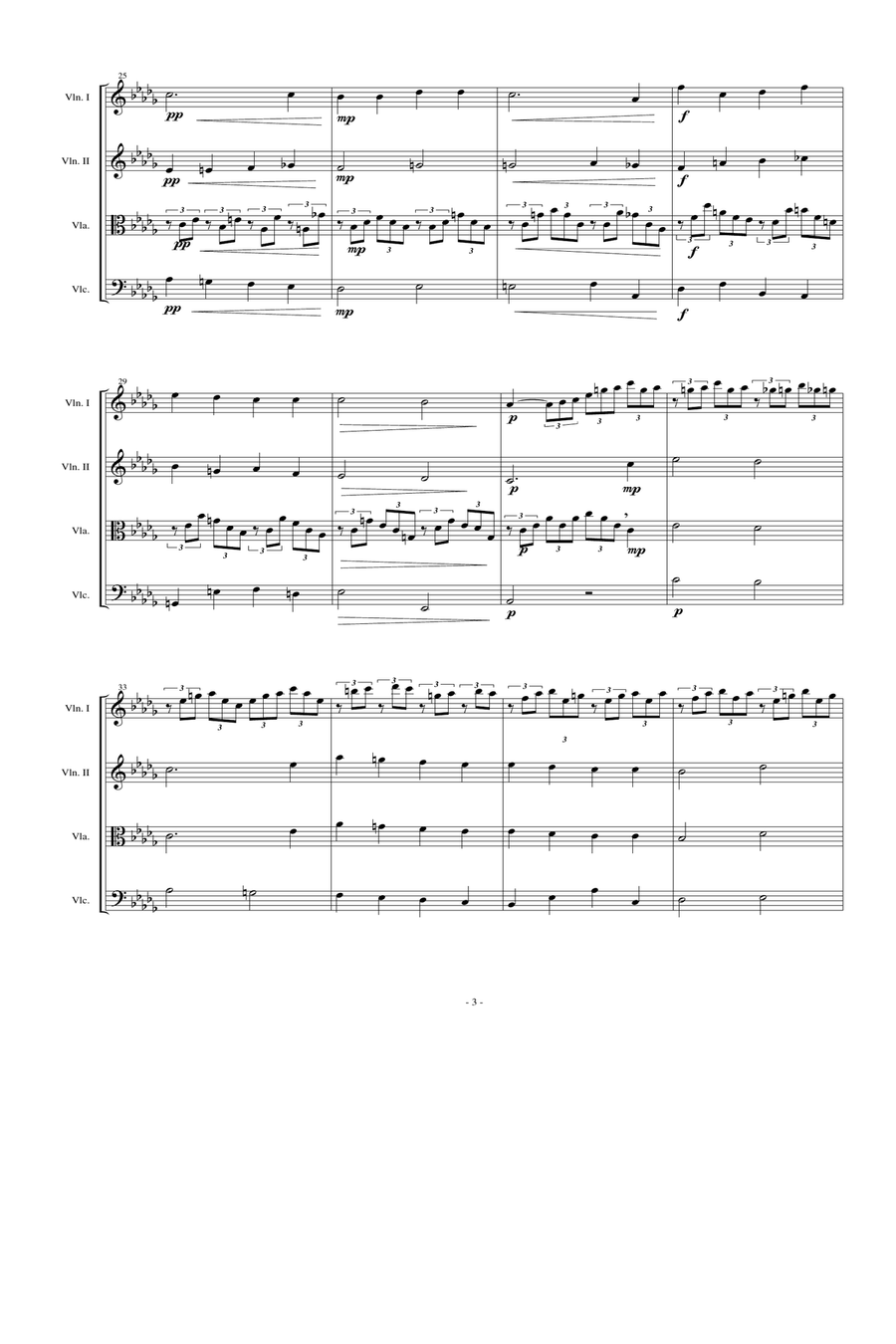 Cantique de Jean Racine (String Quartet) Scores & Parts String Quartet scores gallery preview page 3