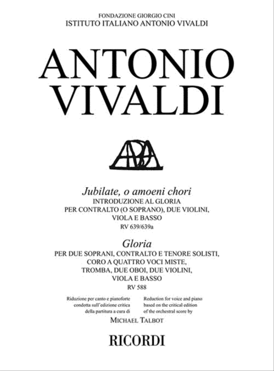 Jubilate, O Amoeni Chori RV639/RV639a & Gloria RV588 4-Part scores gallery preview page 2