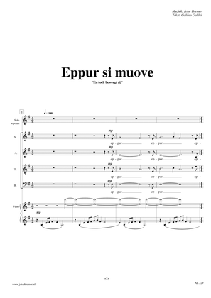 Book cover for Eppur si muove SATB piano Soprano solo (and yet it moves)
