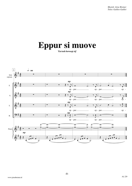 Eppur si muove SATB piano Soprano solo (and yet it moves) image number null