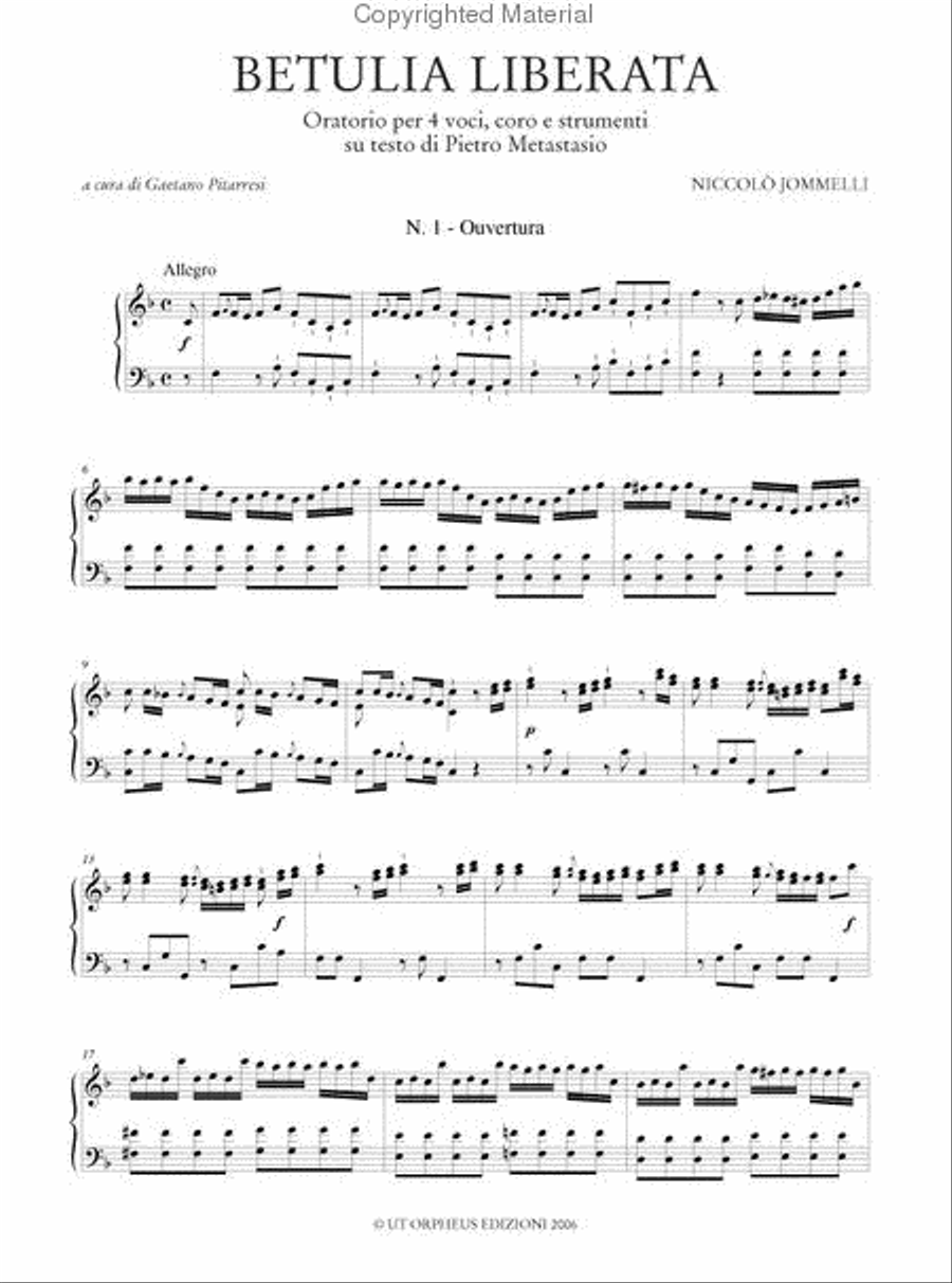 Betulia Liberata. Oratorio for 4 Voices, Choir and Instruments. Text by Pietro Metastasio. Critical Edition Choir scores gallery preview page 2