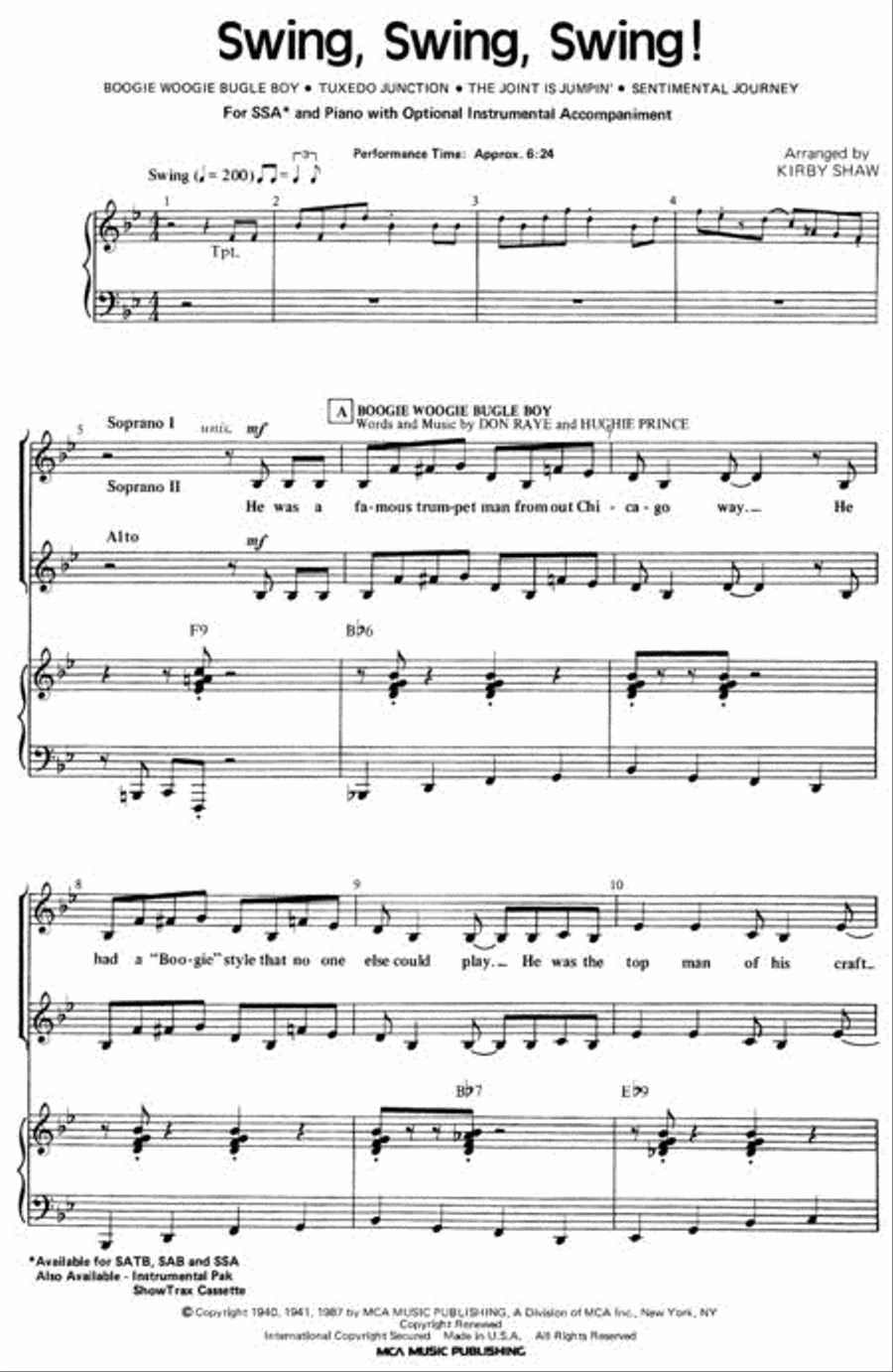 Swing, Swing, Swing! (Medley) SSA scores gallery preview page 2