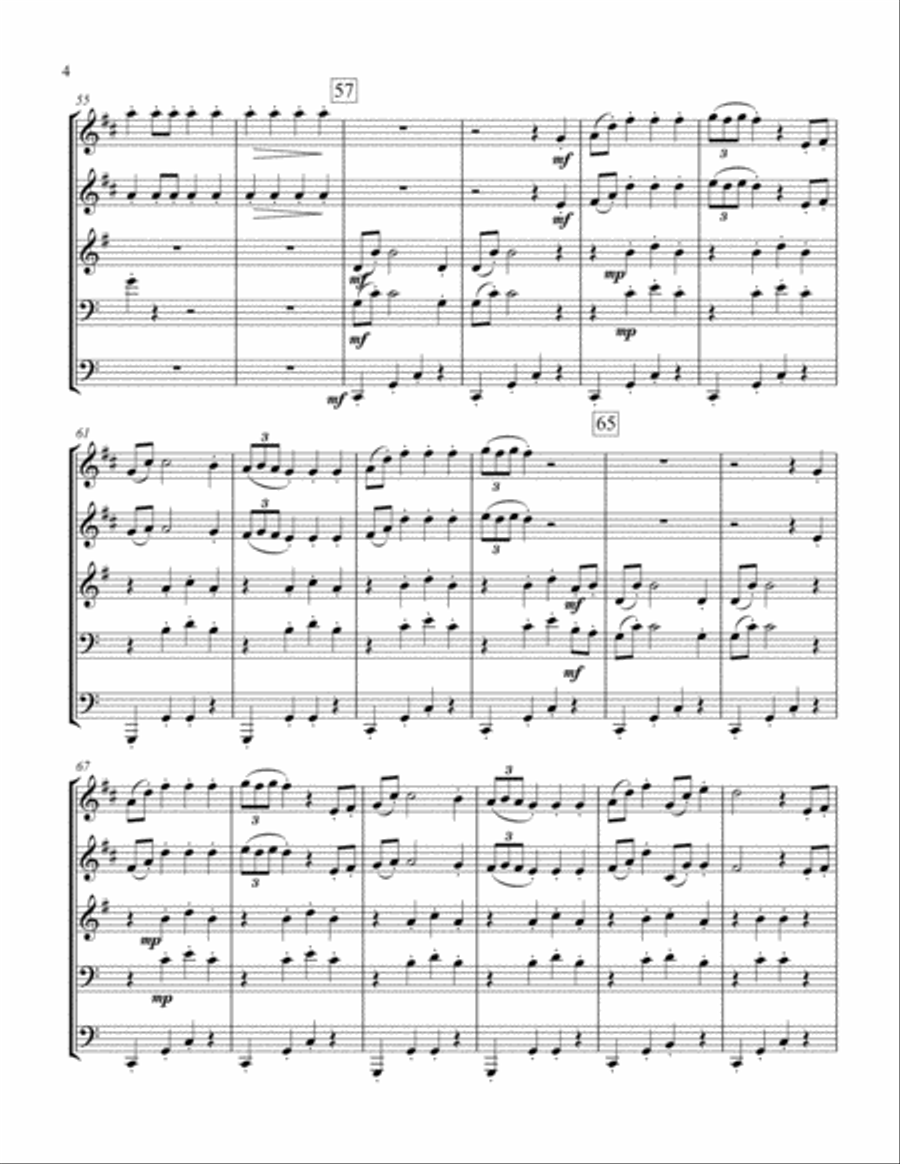 Radetzky March for Brass Quintet Brass Quintet scores gallery preview page 4