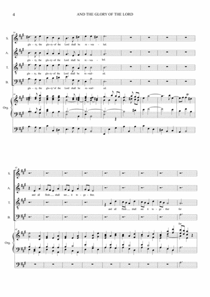 AND THE GLORY OF THE LORD - Messiah - For SATB Choir and Organ - Score Only image number null