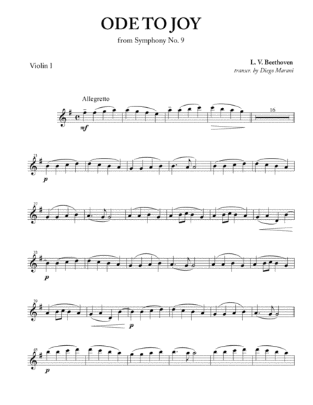 Ode To Joy (from Symphony No. 9) for String Quartet image number null