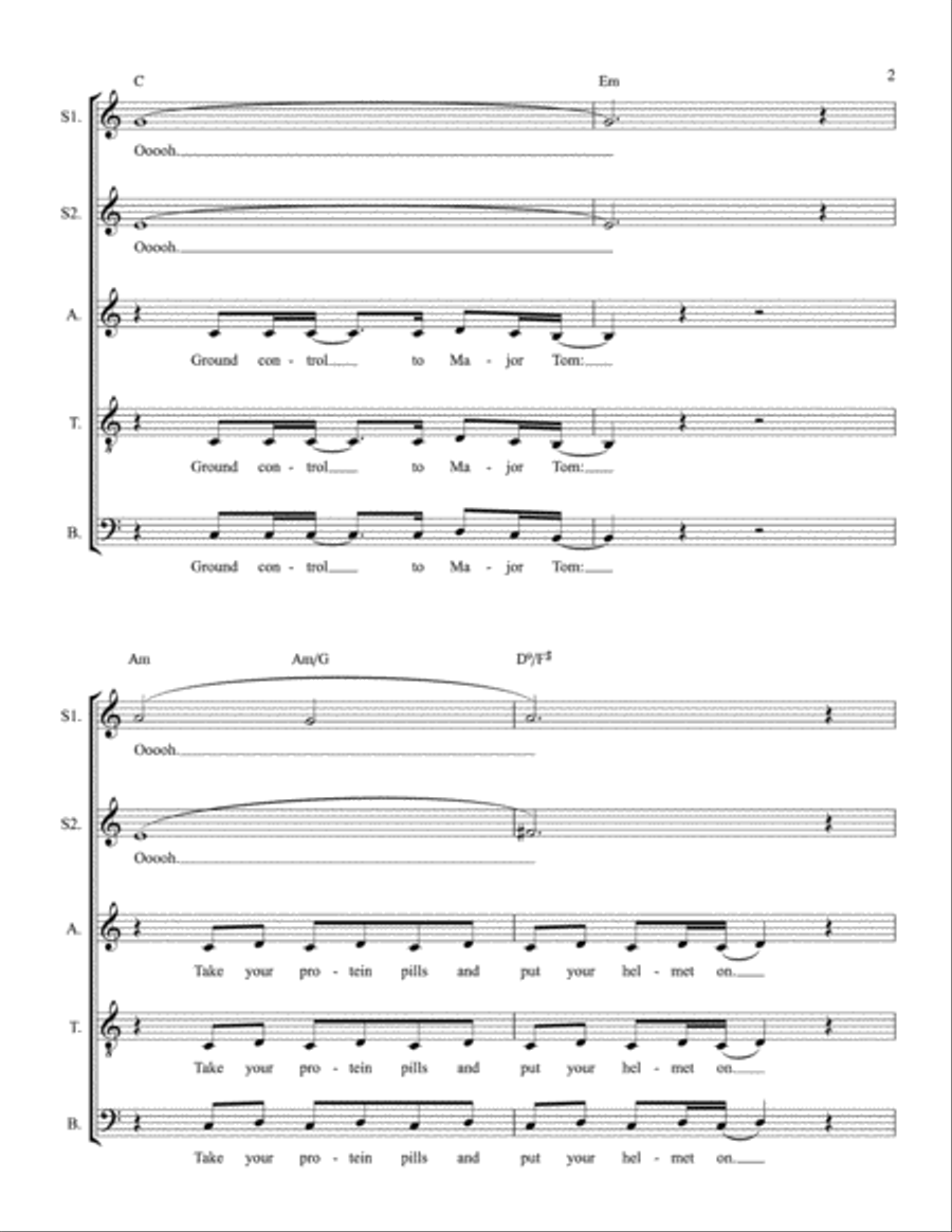 Space Oddity Voice Solo scores gallery preview page 2