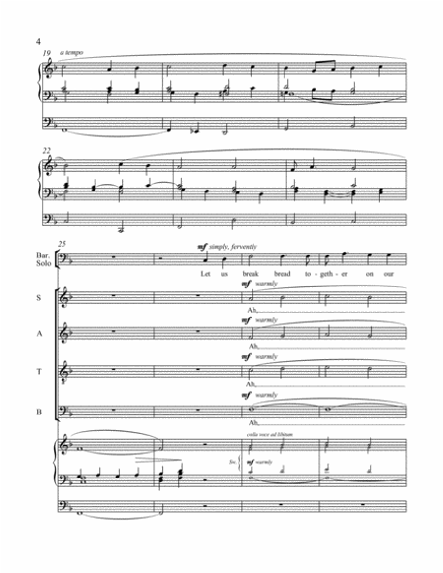 Two Spirituals: 1. Let Us Break Bread Together on our Knees 4-Part scores gallery preview page 4