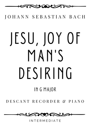 Book cover for J.S. Bach - Jesu, Joy of Man's Desiring in G Major - Intermediate