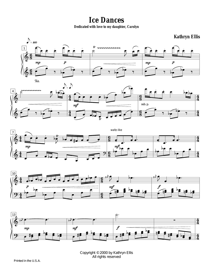 Ice Dances Piano Solo scores gallery preview page 1