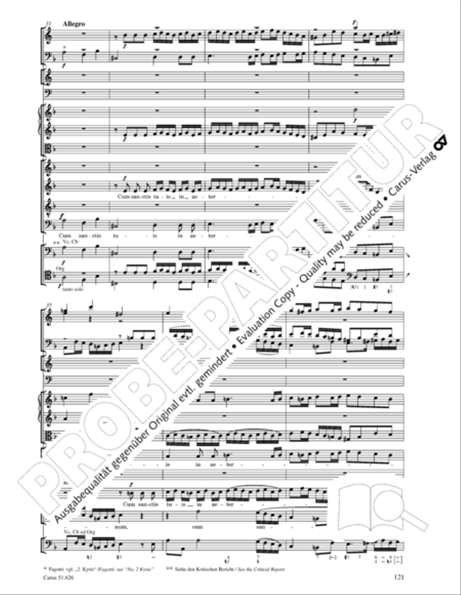 Missa longa in C major (Missa longa in C) 4-Part scores gallery preview page 133