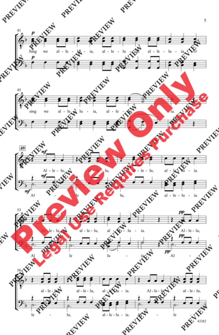 Alleluia Madrigal Men's Choir scores gallery preview page 4