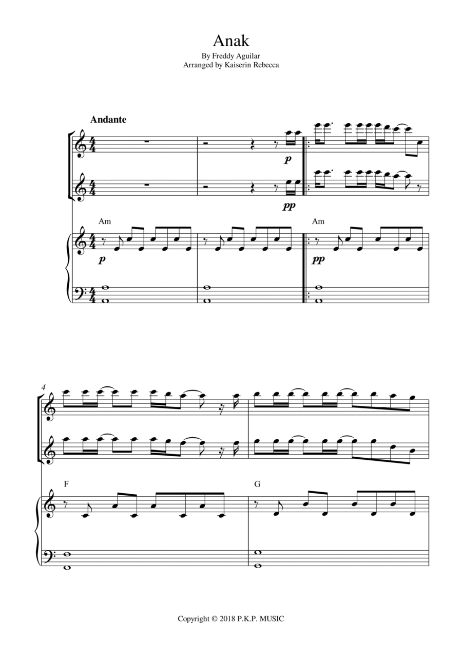 Anak Woodwind Duet scores gallery preview page 1