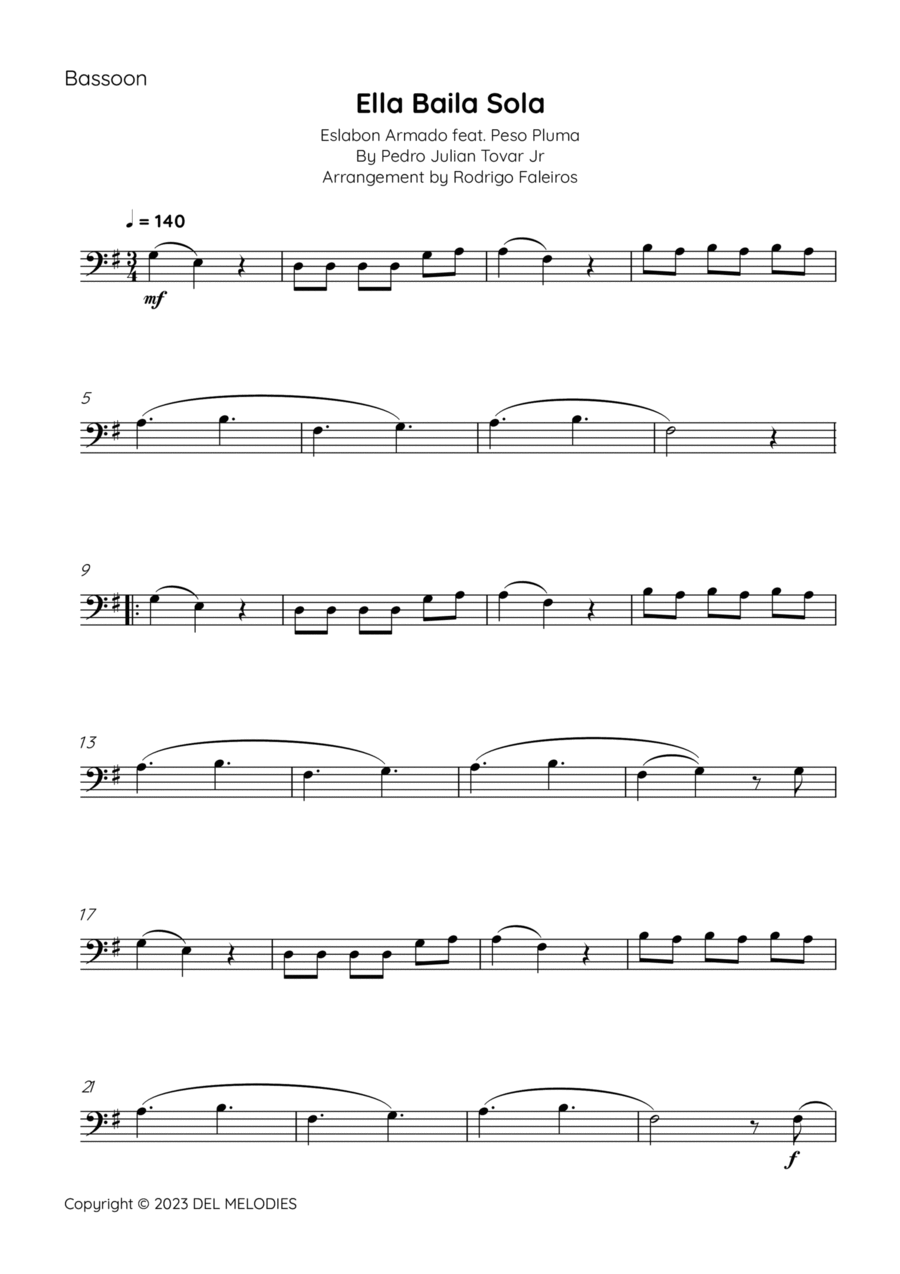 Ella Baila Sola Bassoon Solo scores gallery preview page 1