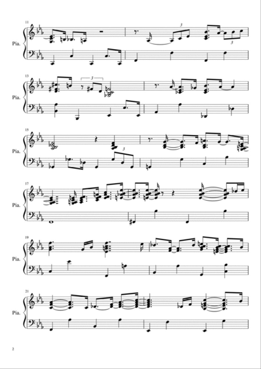 Crépuscule Piano Solo scores gallery preview page 2