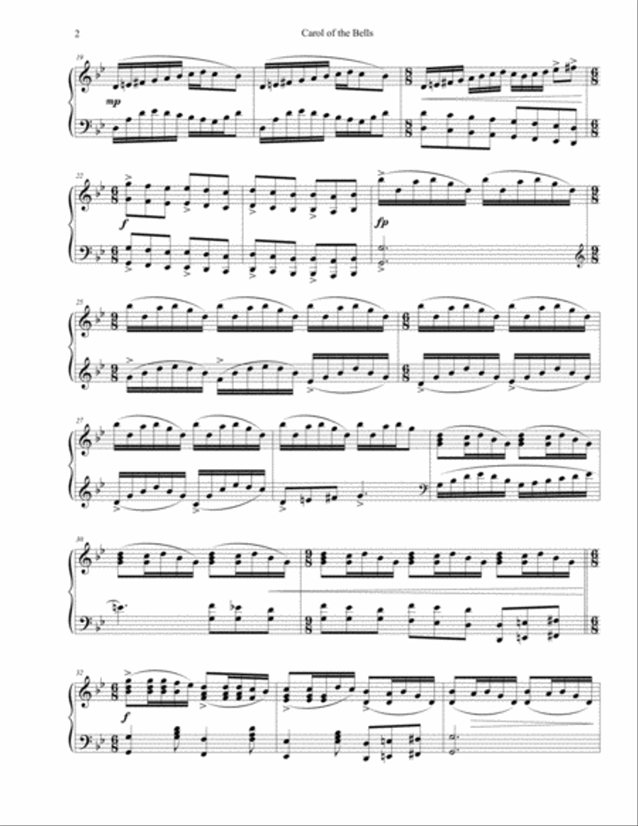 Carol of the Bells Piano Piano Solo scores gallery preview page 2