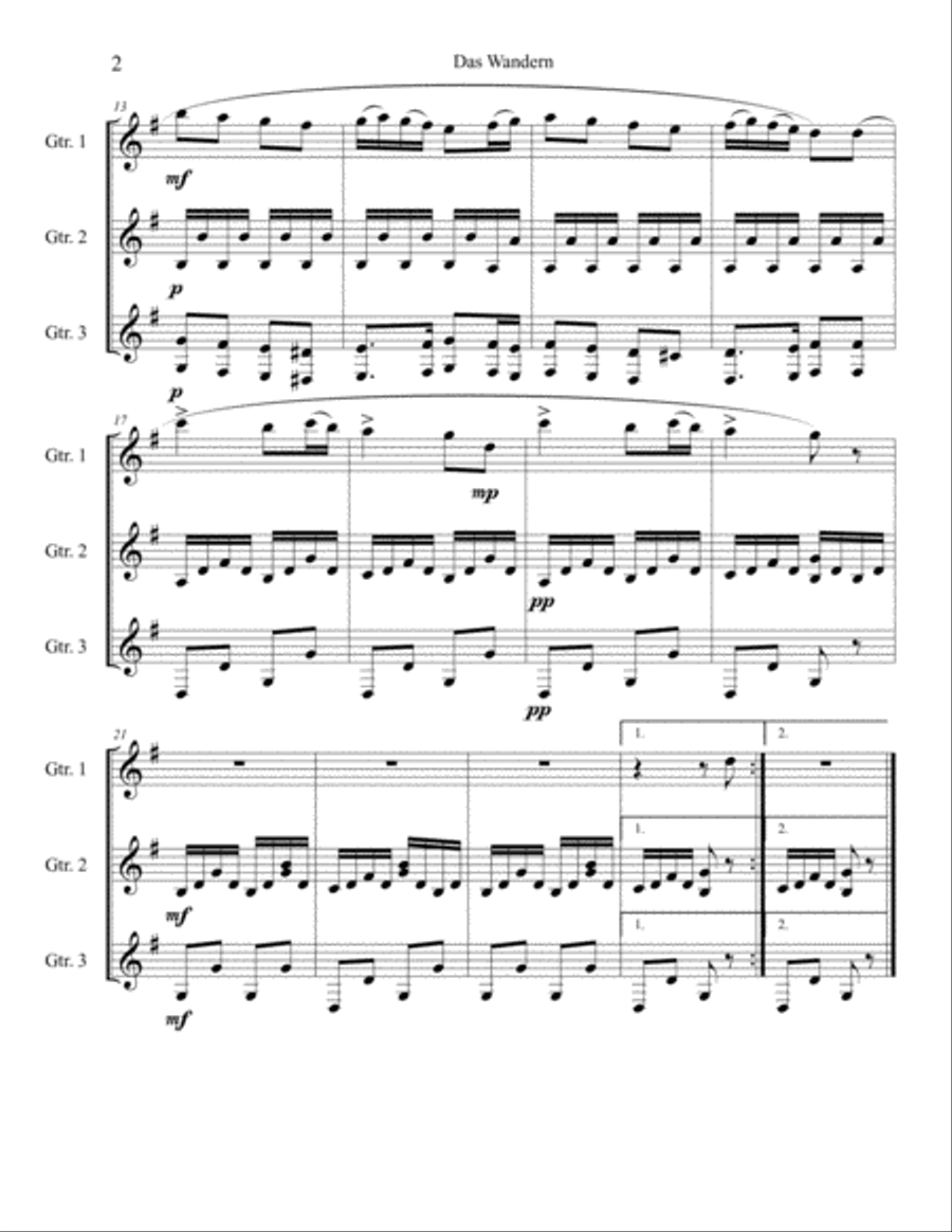 Wandern Guitar Ensemble scores gallery preview page 2
