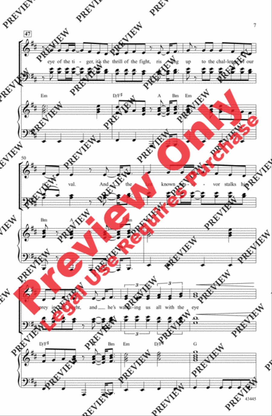 Eye of the Tiger 4-Part scores gallery preview page 7