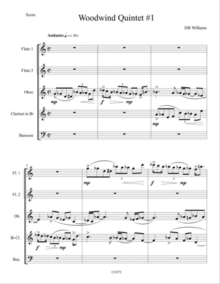 Woodwind Quintet #1 Woodwind Quintet scores gallery preview page 1