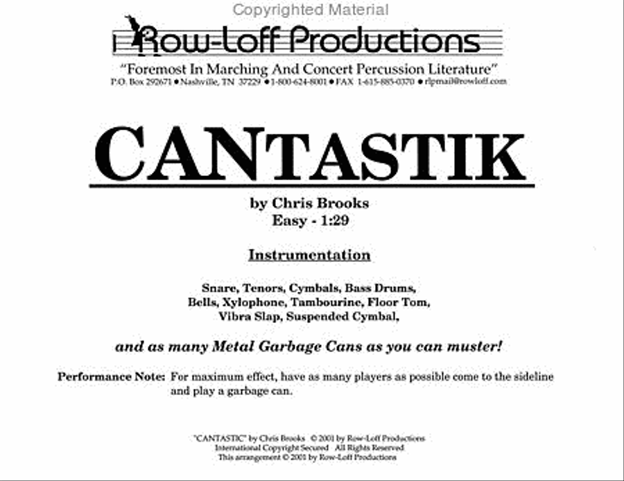 CANtastik CANtastik Percussion Ensemble scores gallery preview page 2