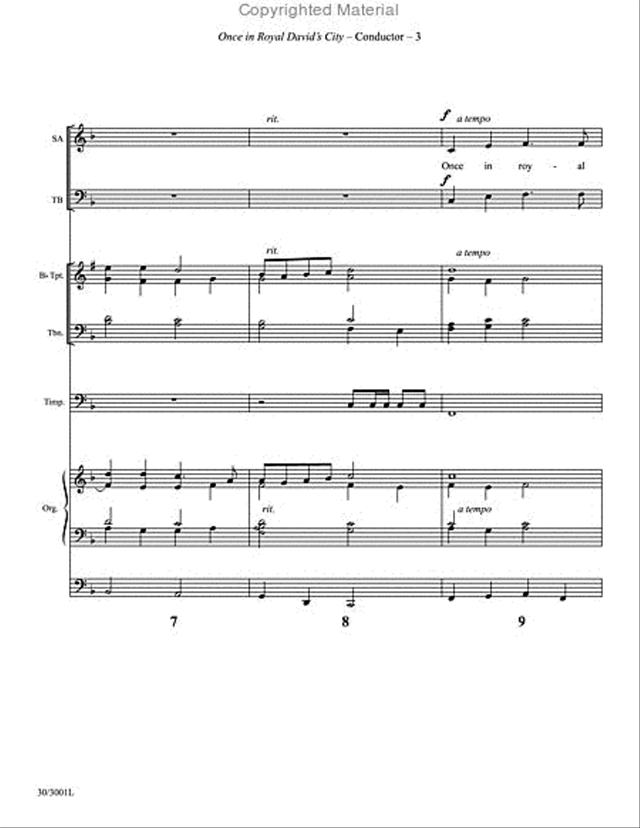 Once in Royal David’s City - Brass and Percussion Score and Parts Choir scores gallery preview page 4