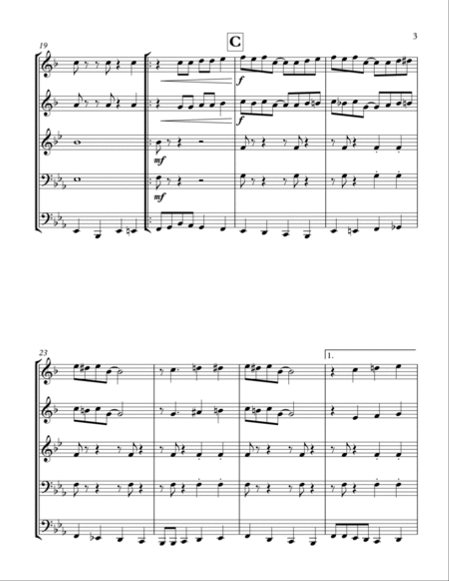 Play a Simple Melody Brass Ensemble scores gallery preview page 3