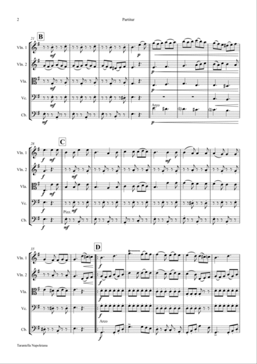 Tarantella Napoletana - Italian Folk Song - String Orchestra String Orchestra scores gallery preview page 2
