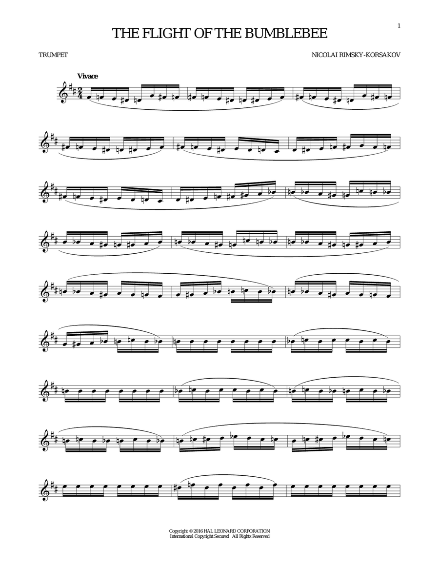 The Flight Of The Bumble Bee Trumpet Solo scores gallery preview page 1