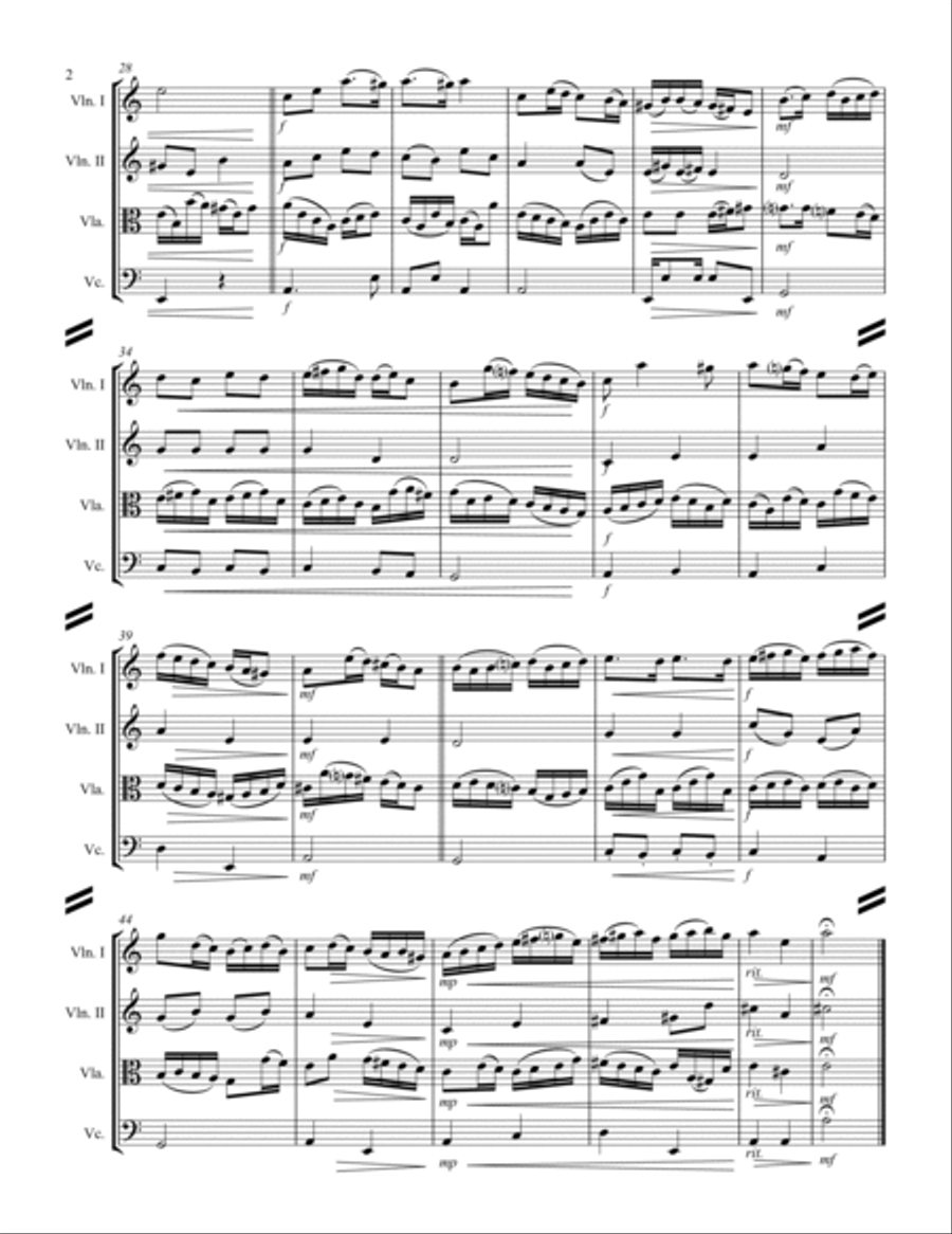 My Lord Willoughby is Welcome Home (for String Quartet) String Quartet scores gallery preview page 3