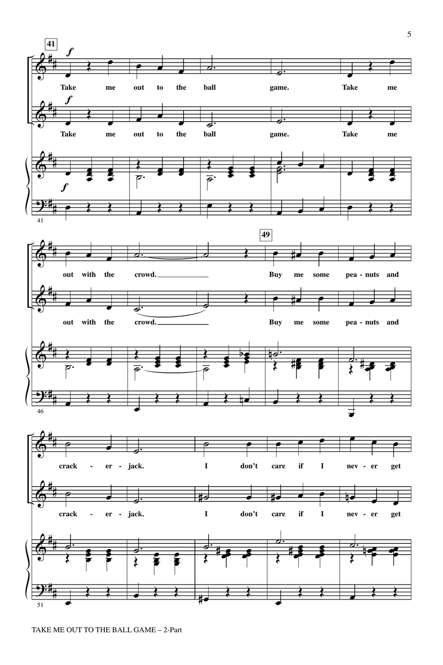 Take Me Out To The Ball Game 2-Part scores gallery preview page 4