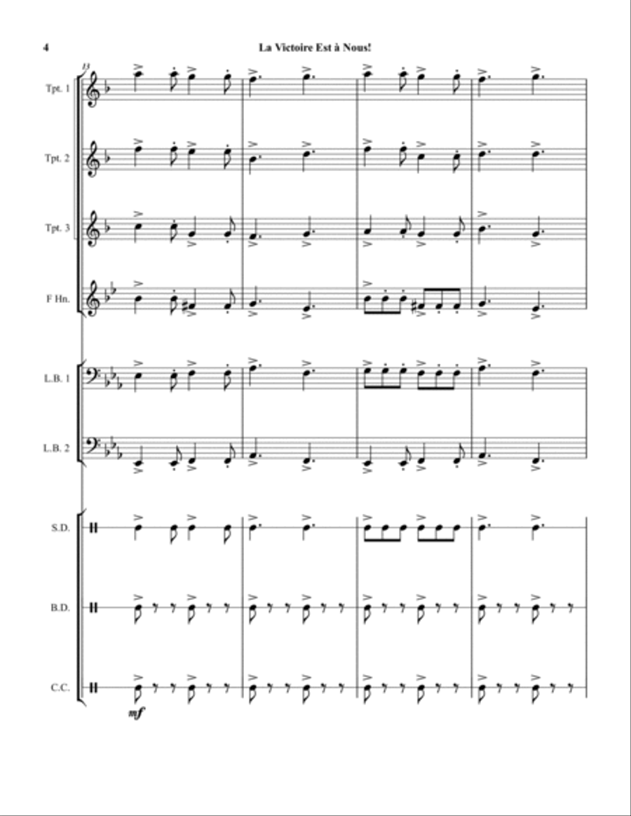 La Victoire Est à Nous! - Score Only Score scores gallery preview page 4