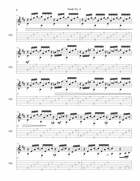 Etude No.4 For Guitar by Neal Fitzpatrick-Tablature Edition image number null