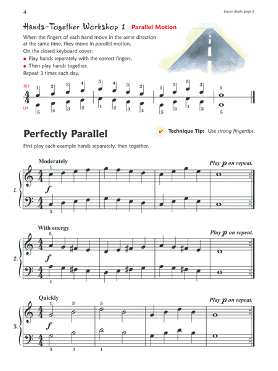 Premier Piano Course Technique, Book 2A Piano Method scores gallery preview page 2